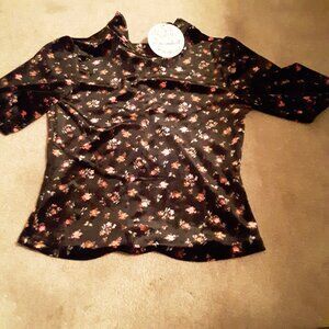 xs black velvet shirt brand new